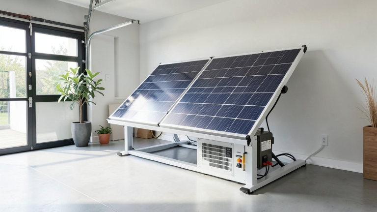 batterie grande capacité panneau solaire installée dans un environnement résidentiel moderne
