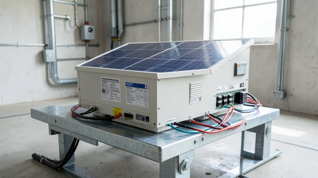 batterie lithium photovoltaïque de haute capacité installée dans un local technique pour projet solaire