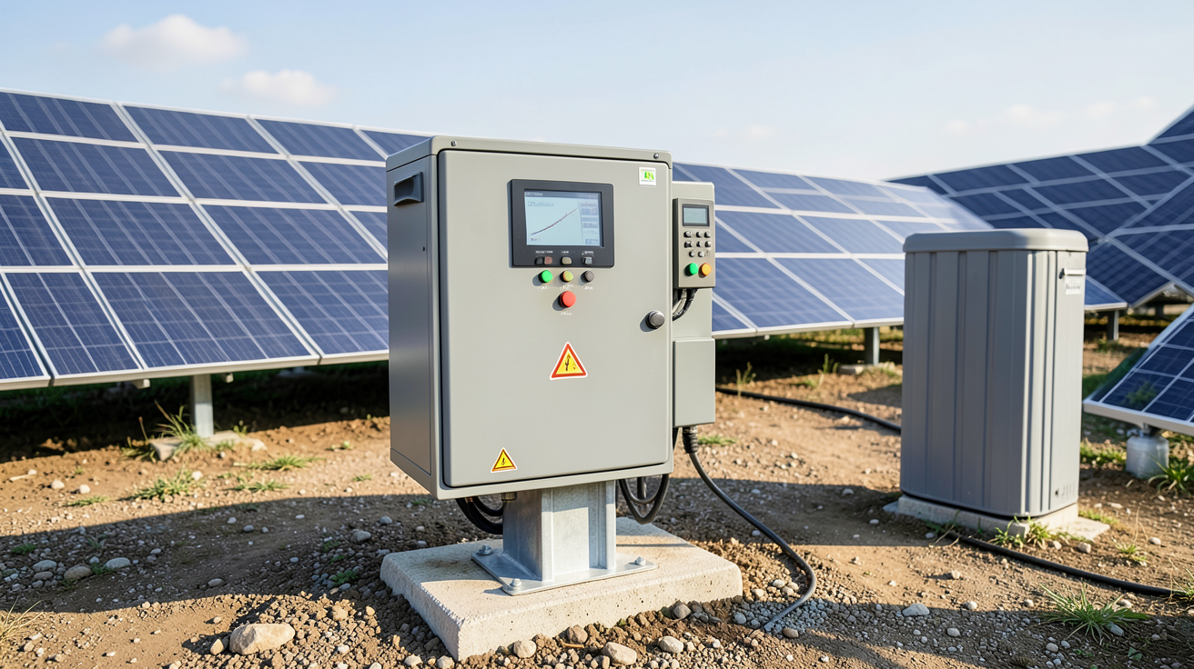 batterie onduleur panneau solaire onduleur hybride au cœur d’une installation photovoltaïque avec panneaux solaires et batterie de stockage