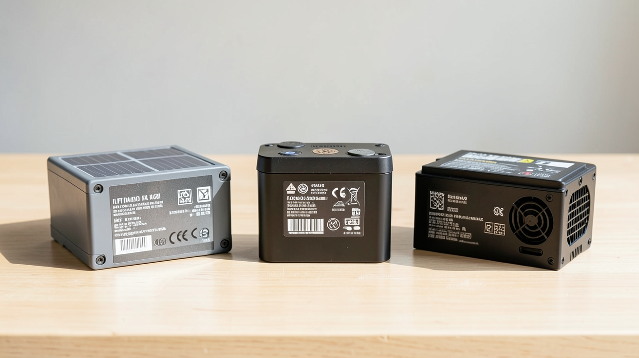 batterie panneau photovoltaique montrant différents types de batteries solaires : lithium, plomb et hybrides