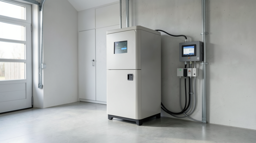 batterie panneau solaire lithium installée pour le stockage d'énergie domestique
