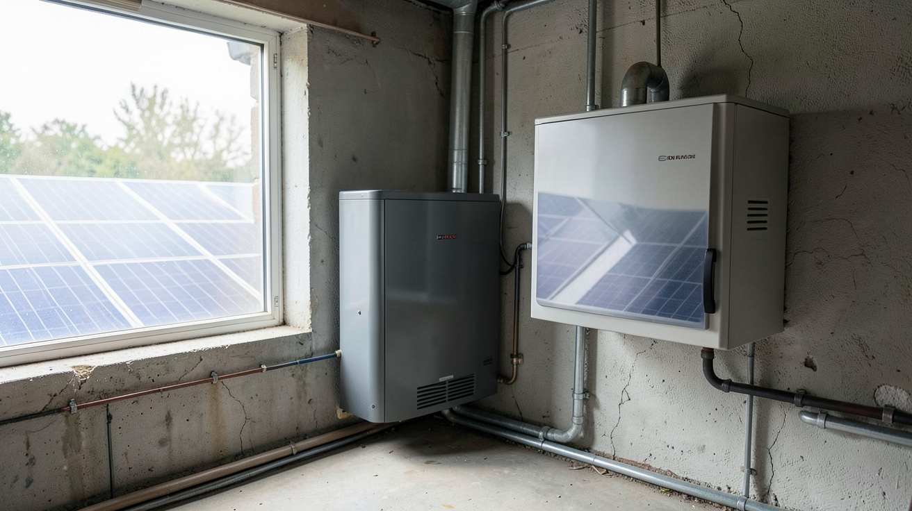 batterie de stockage solaire domestique connectée à des panneaux solaires, expliquant son fonctionnement