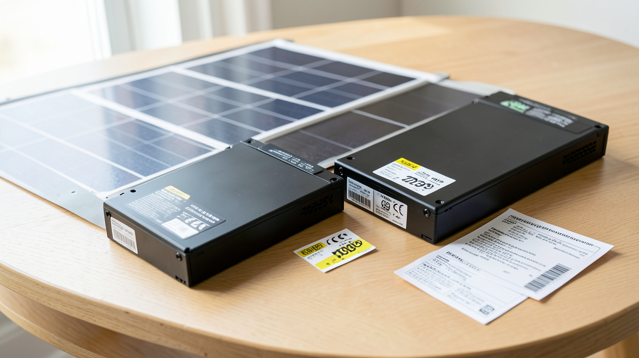 batterie panneau solaire prix comparatif 2024 affichant plusieurs modèles avec leurs étiquettes de prix et fiches techniques