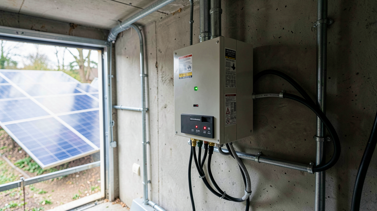batterie photovoltaïque de stockage d'énergie solaire installée dans un espace technique