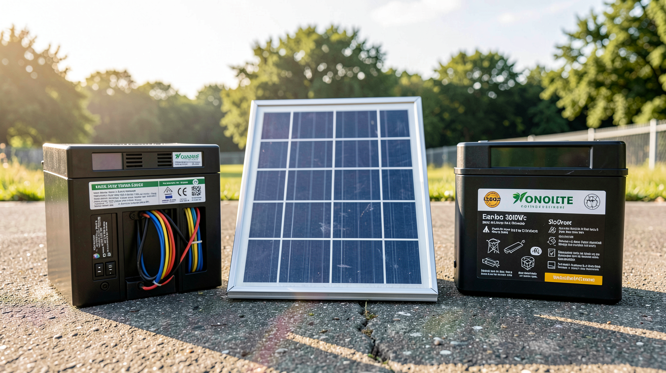 batterie pour panneau solaire 300w montrant trois types compatibles disposés côte à côte