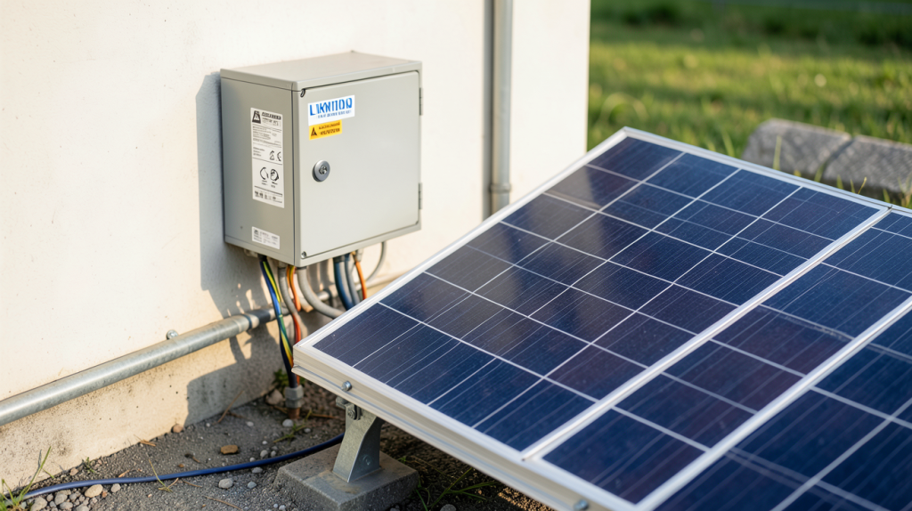 batterie pour panneau solaire prix affichée avec son installation extérieure