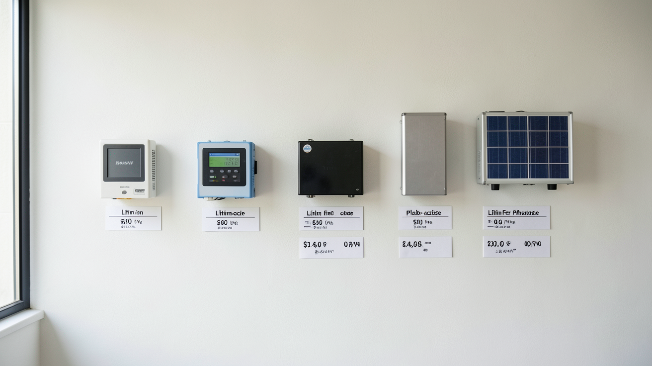 batterie pour panneaux photovoltaïques prix affichés pour différentes technologies de batteries solaires