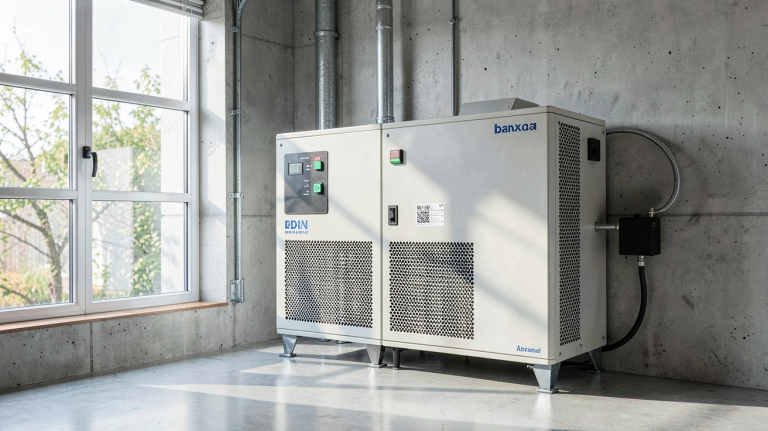 batterie pour solaire installée dans un garage moderne pour système photovoltaïque