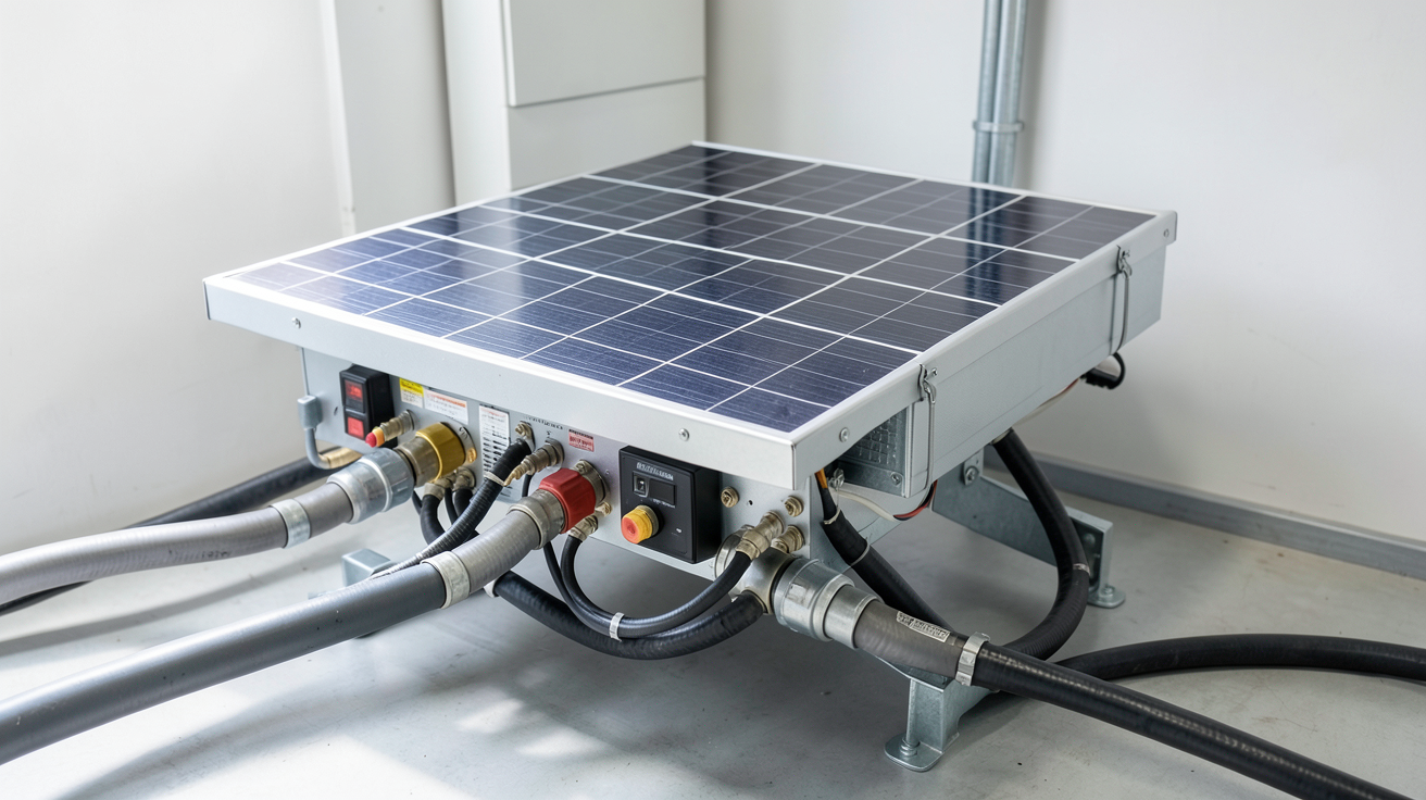 batterie solaire autonome de grande capacité installée dans un local technique pour le dimensionnement