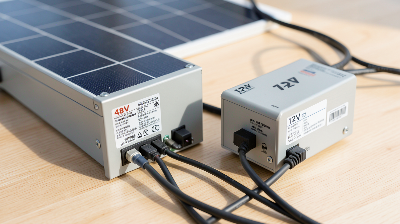 batterie solaire haute tension vs basse tension comparaison côte à côte