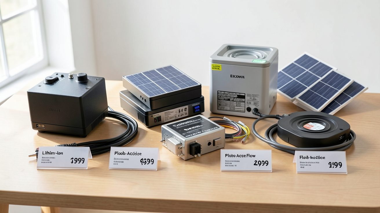 batterie solaire prix montrant différents types de batterie solaire et leur influence sur le coût