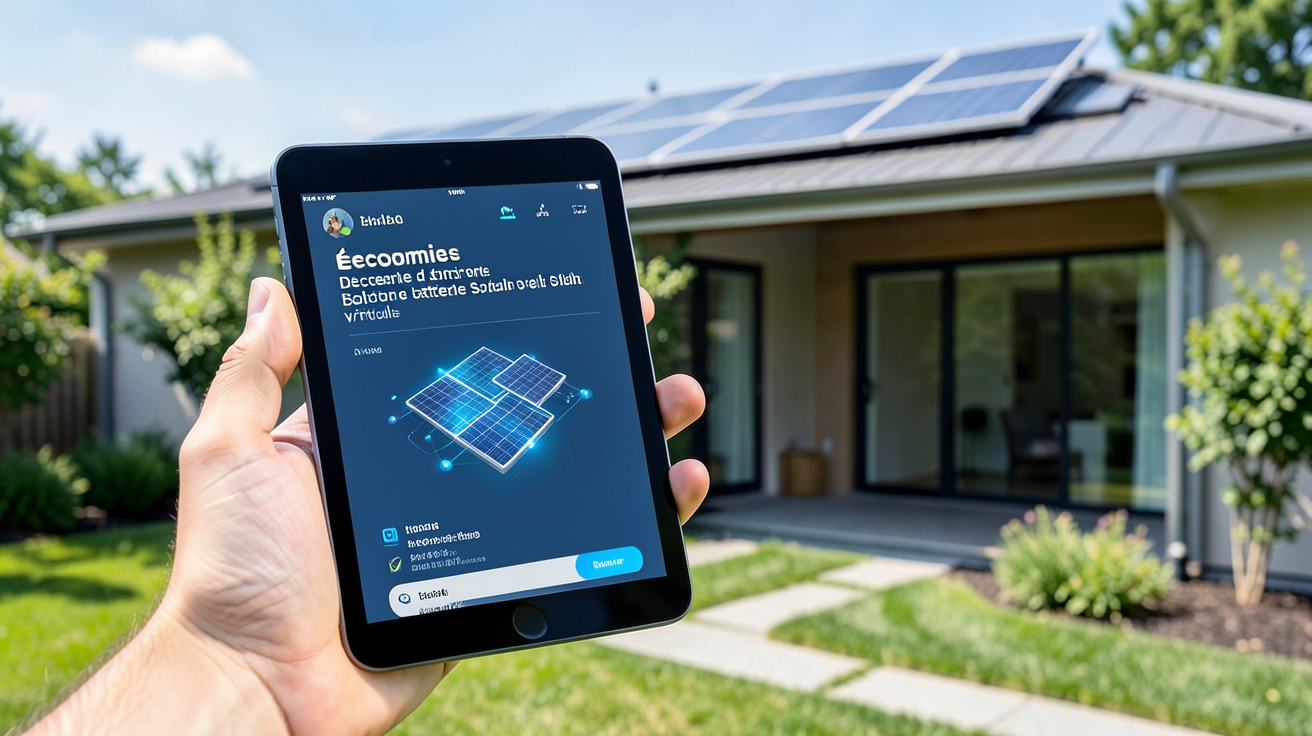 batterie solaire virtuelle montrant le calculateur d'économies sur un écran d'ordinateur