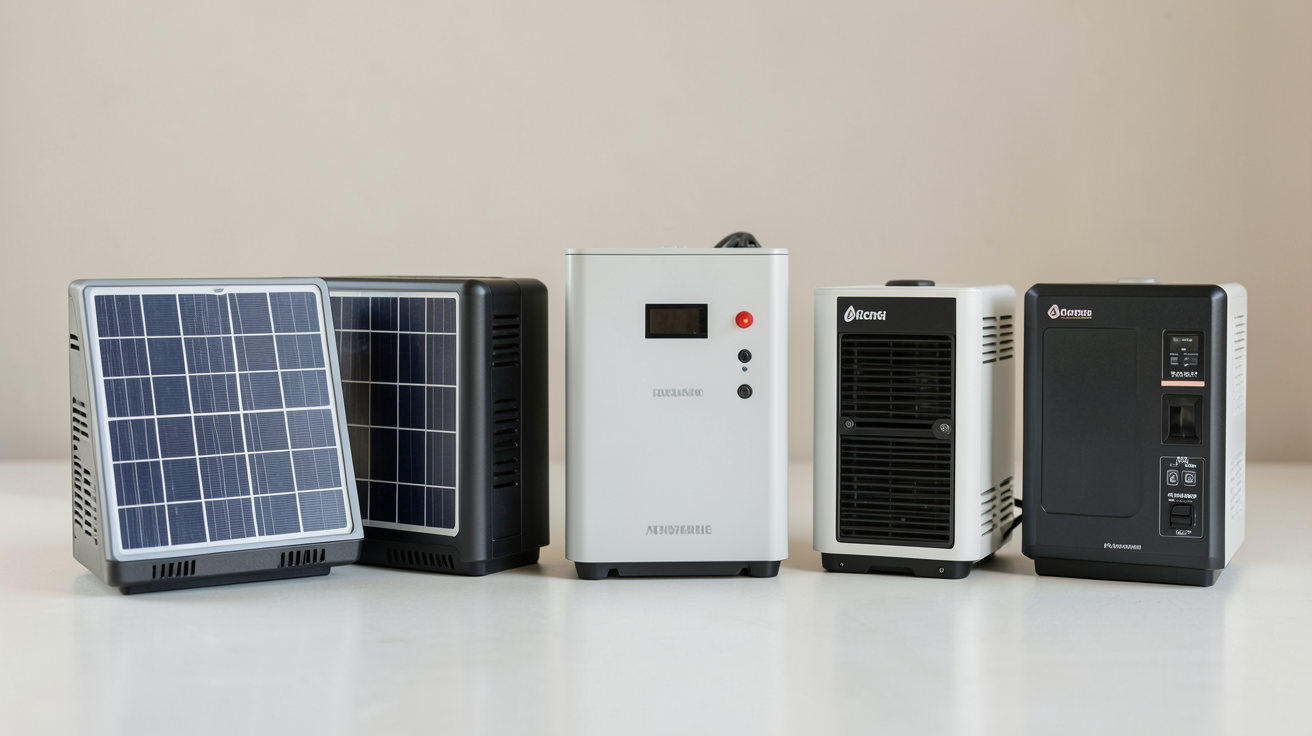 batterie stockage solaire maison comparaison visuelle de différents modèles de batteries domestiques, éclairage naturel et détails précis