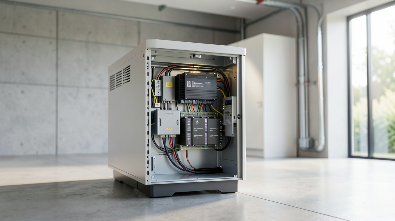 batterie stockage solaire maison montrant le fonctionnement interne des composants