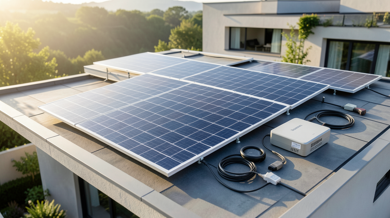 beem panneau solaire prix coût total installation kit solaire complet Beem avec batterie et accessoires sur toit moderne
