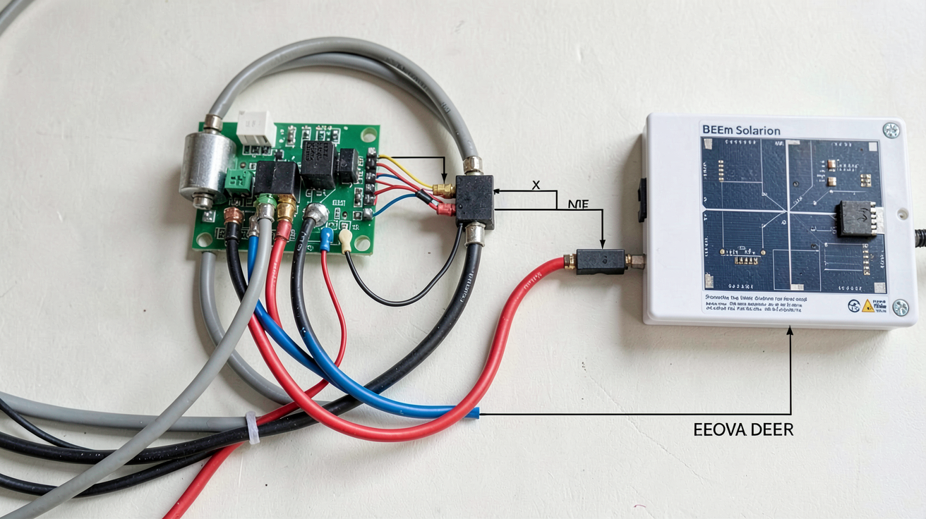 beem solaire avec un schéma de raccordement et une prise dédiée pour une installation électrique solaire