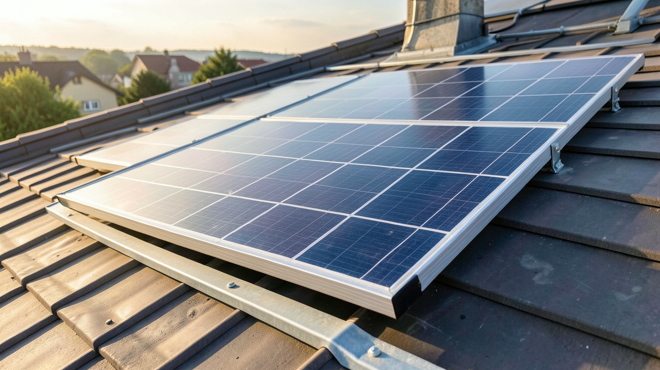 bisol panneau solaire en technologie Duplex (Half-Cut) installé sur un toit résidentiel