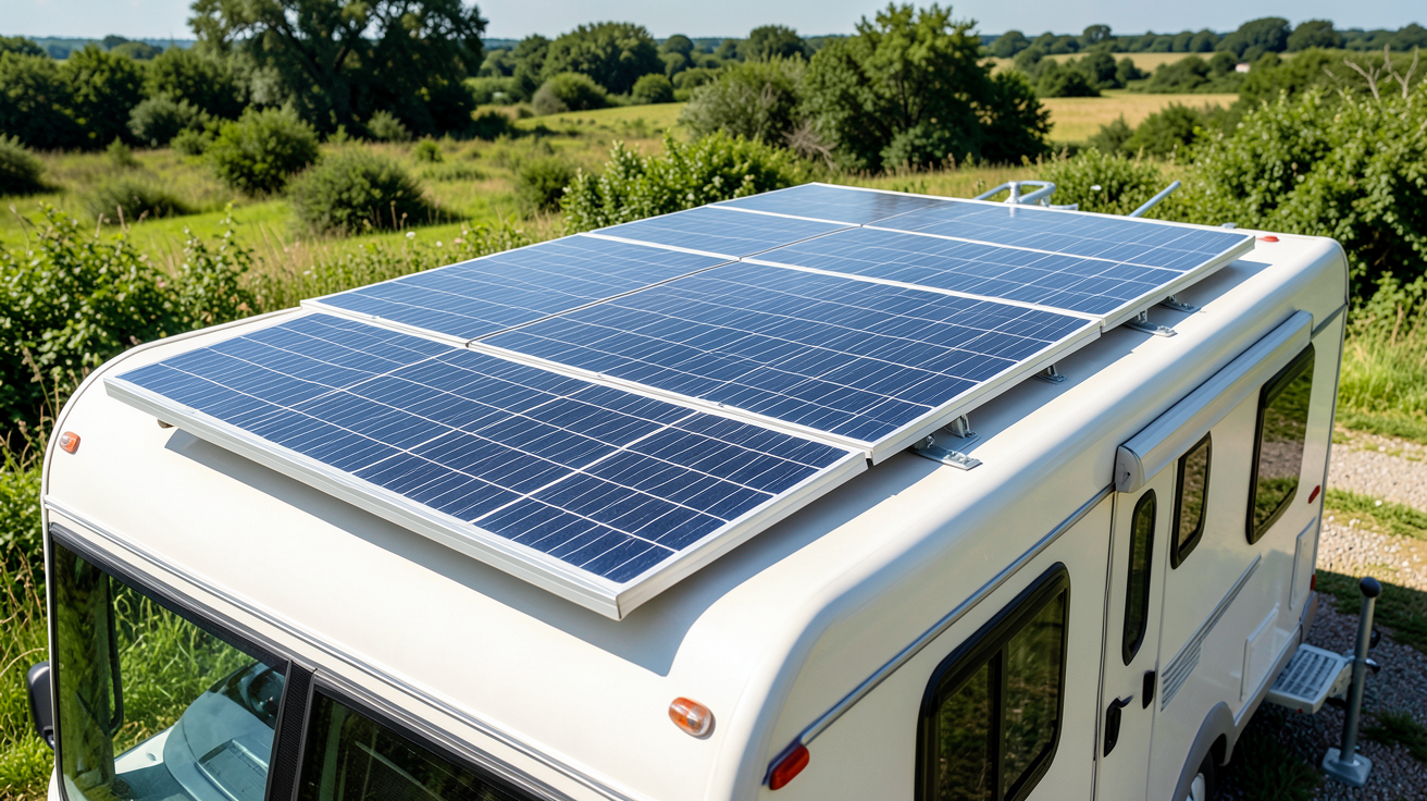 camping car solaire avec des panneaux photovoltaïques installés sur son toit
