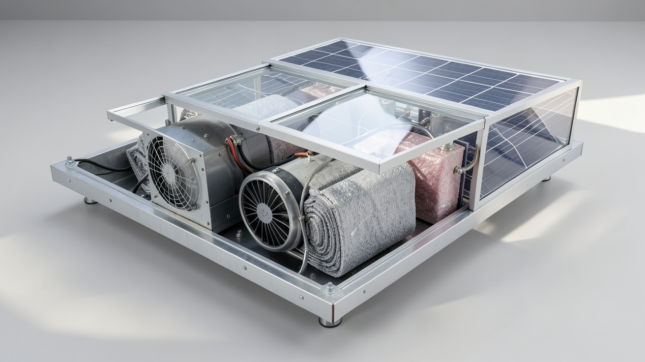 capteur solaire à air en coupe technique montrant son fonctionnement interne