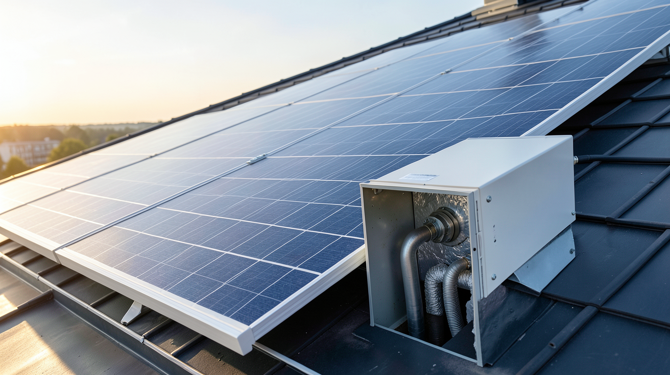 capteur solaire à air prix : détail du fonctionnement d'un capteur solaire à air installé sur un toit