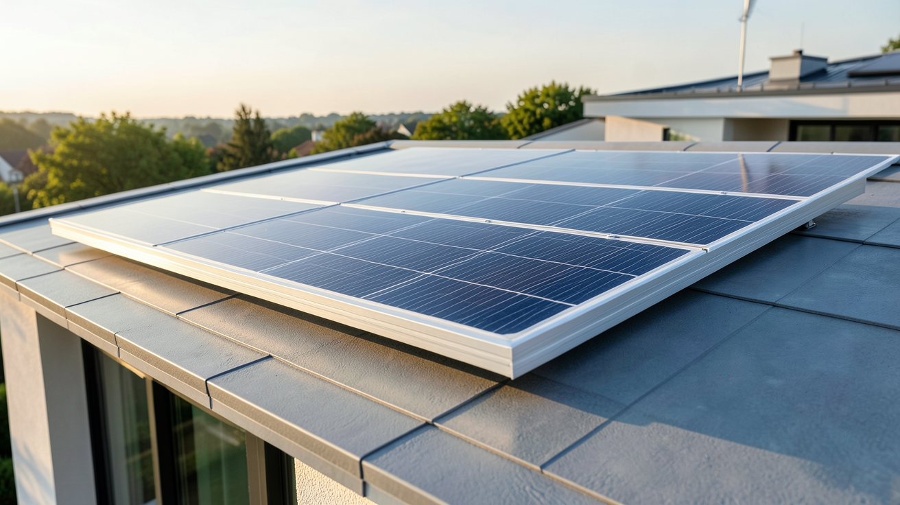 capteur solaire à air installé sur le toit d'une maison moderne illustrant les prix et fourchettes 2024