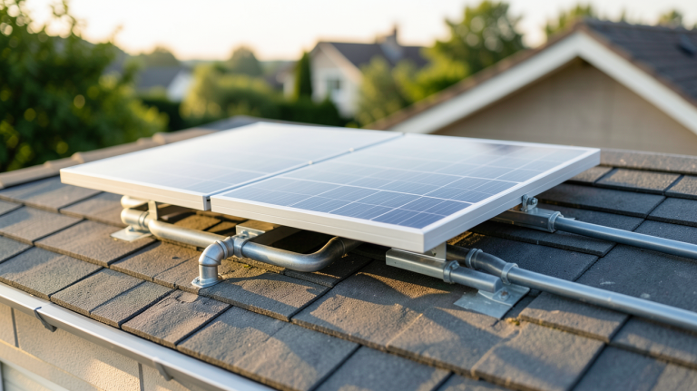 capteur solaire à air installé sur le toit d'une maison individuelle avec vue sur le prix et les détails techniques
