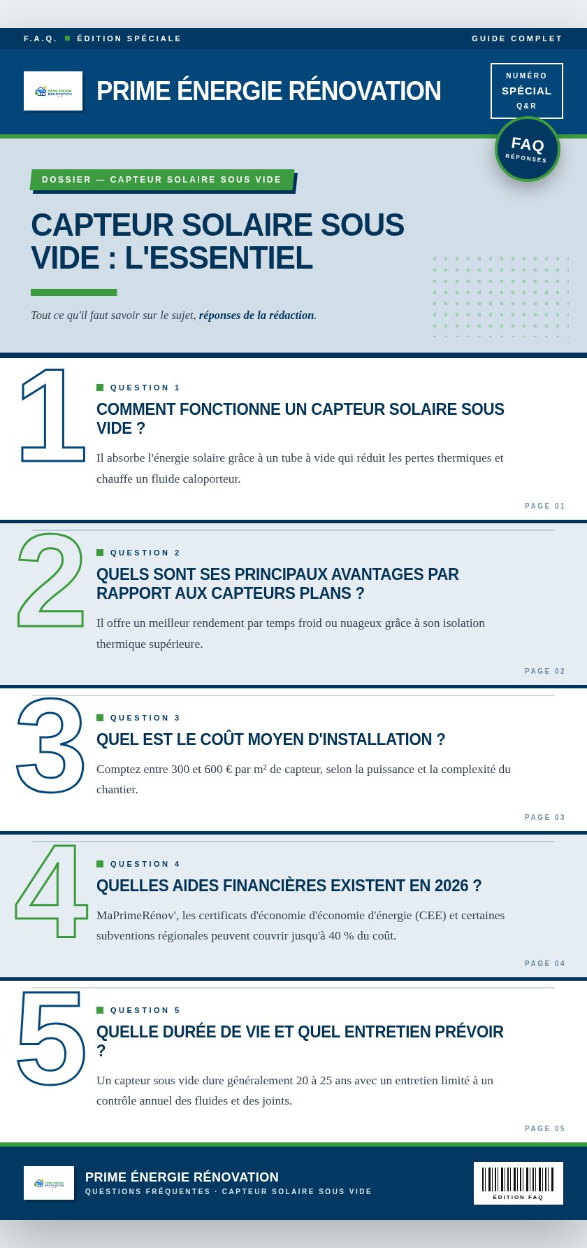 Infographie : Capteur solaire sous vide : l'essentiel