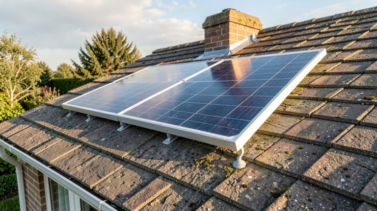 capteur solaire thermique installé sur le toit d'une maison individuelle