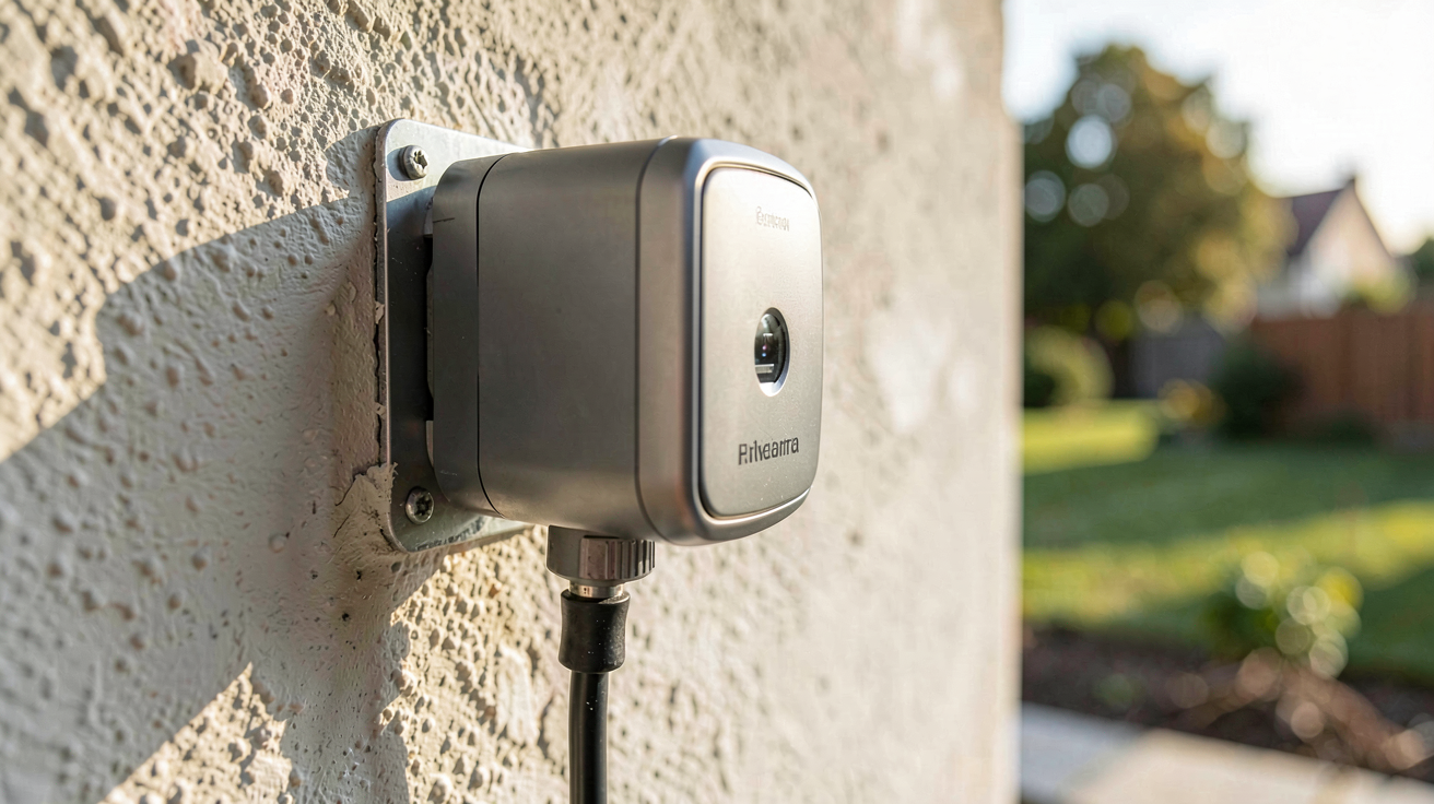 capteur thermique installé sur un mur extérieur d'une maison en rénovation énergétique