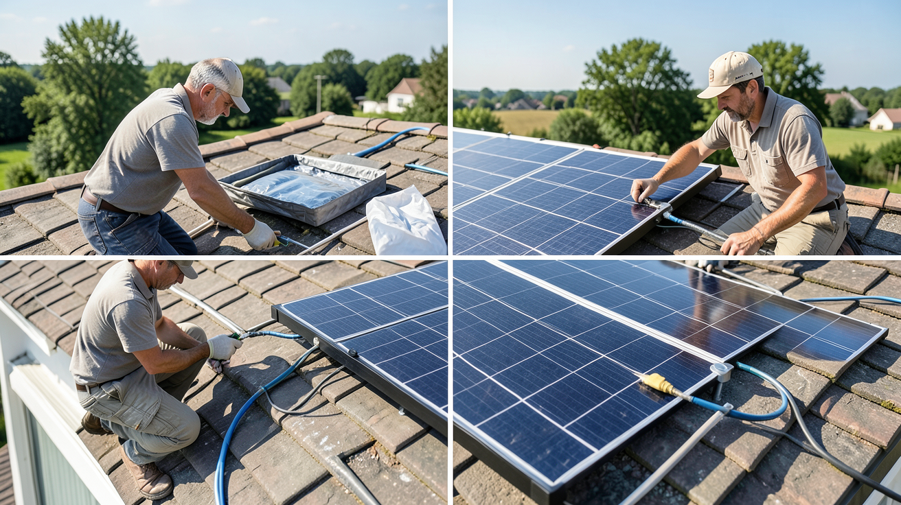 castorama panneau solaire étapes d'installation : déballage, montage et raccordement au réseau électrique