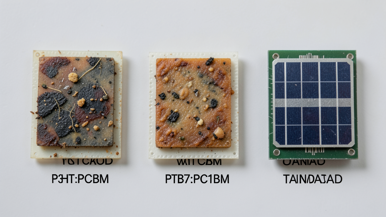 cellule photovoltaïque organique montrant trois types distincts avec leurs avantages et inconvénients