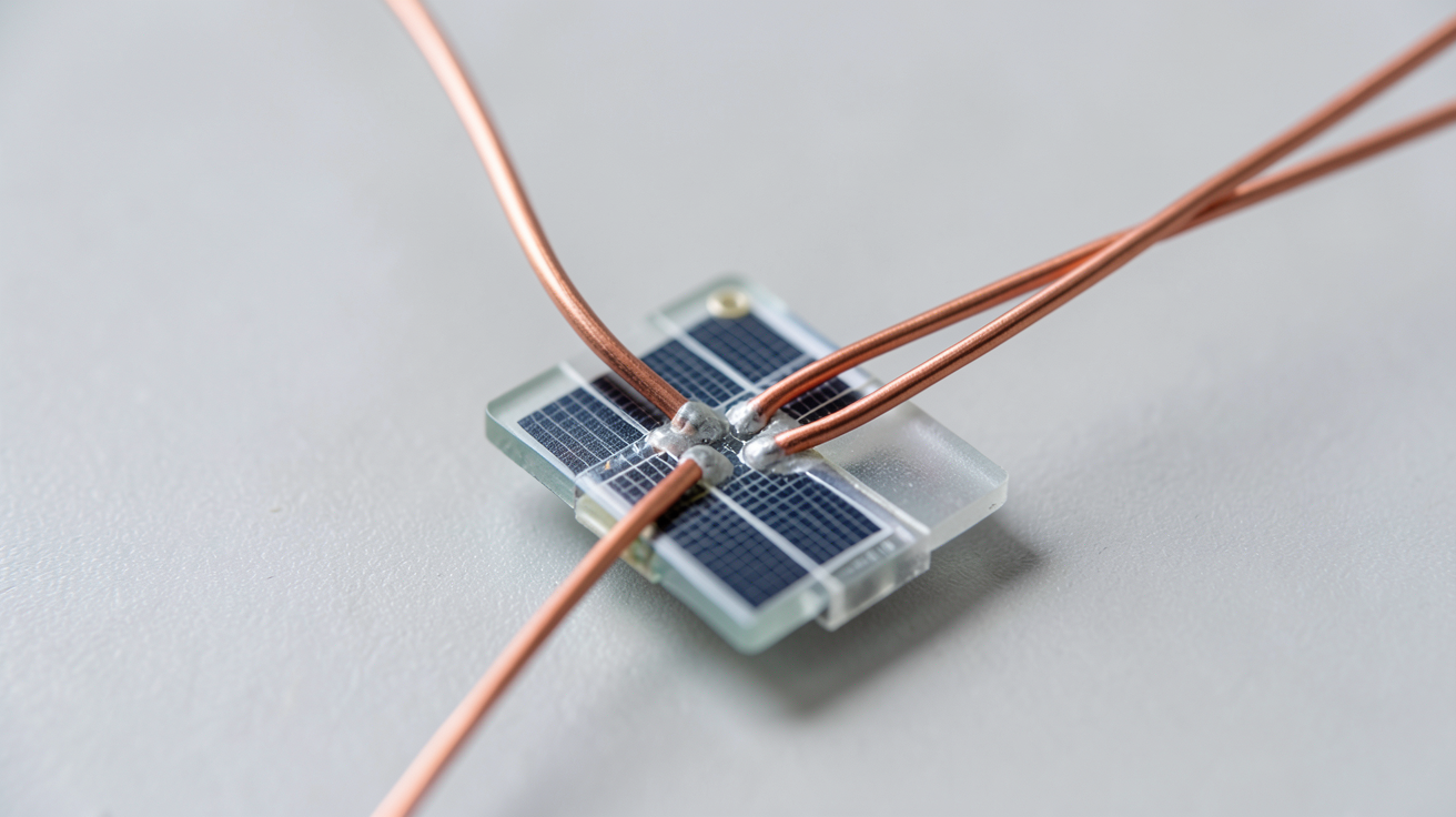 cellule solaire à souder avec un fil bus en cuivre pour les connexions en série ou parallèle