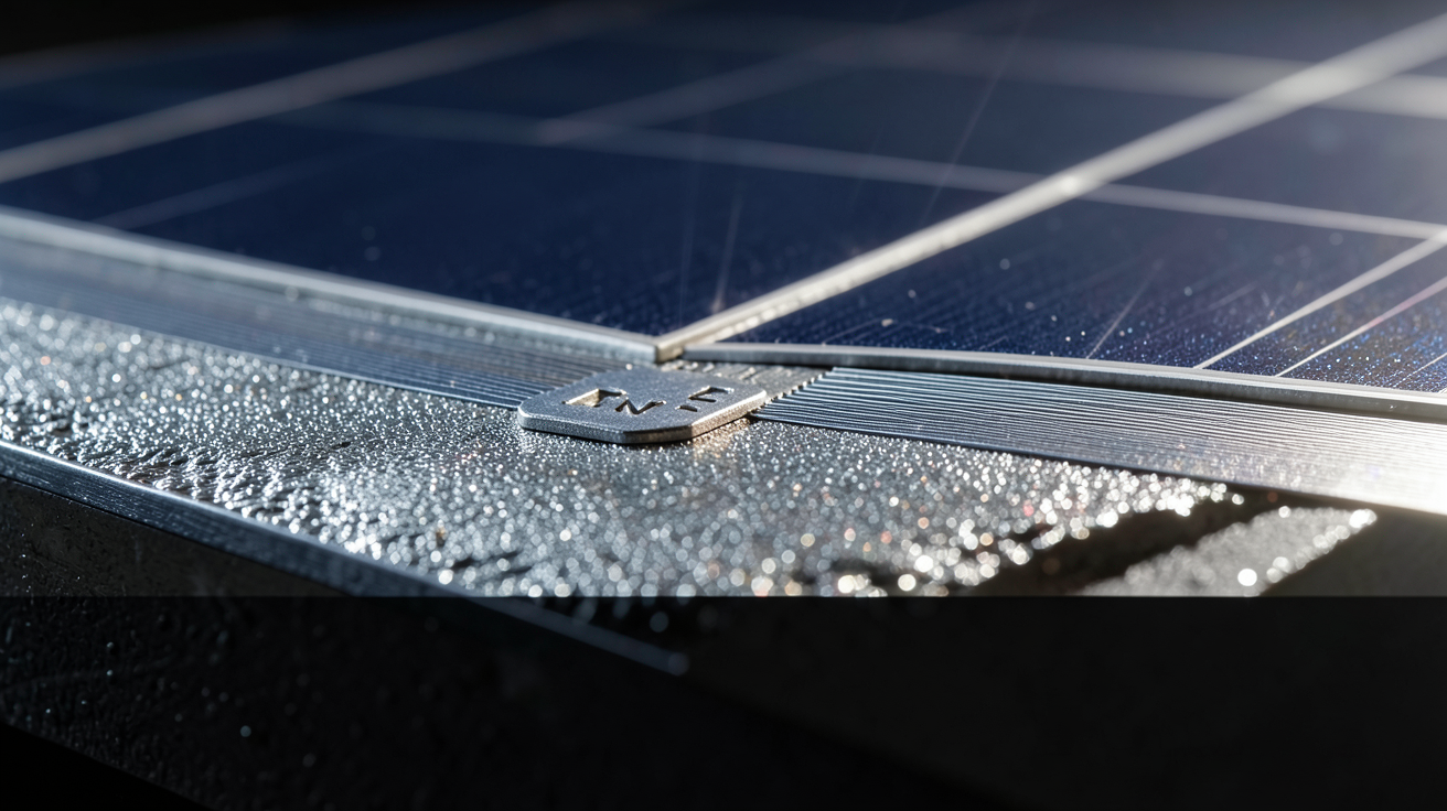 cellule solaire photovoltaïque en coupe montrant le principe de fonctionnement détaillé avec les couches de silicium et les contacts métalliques