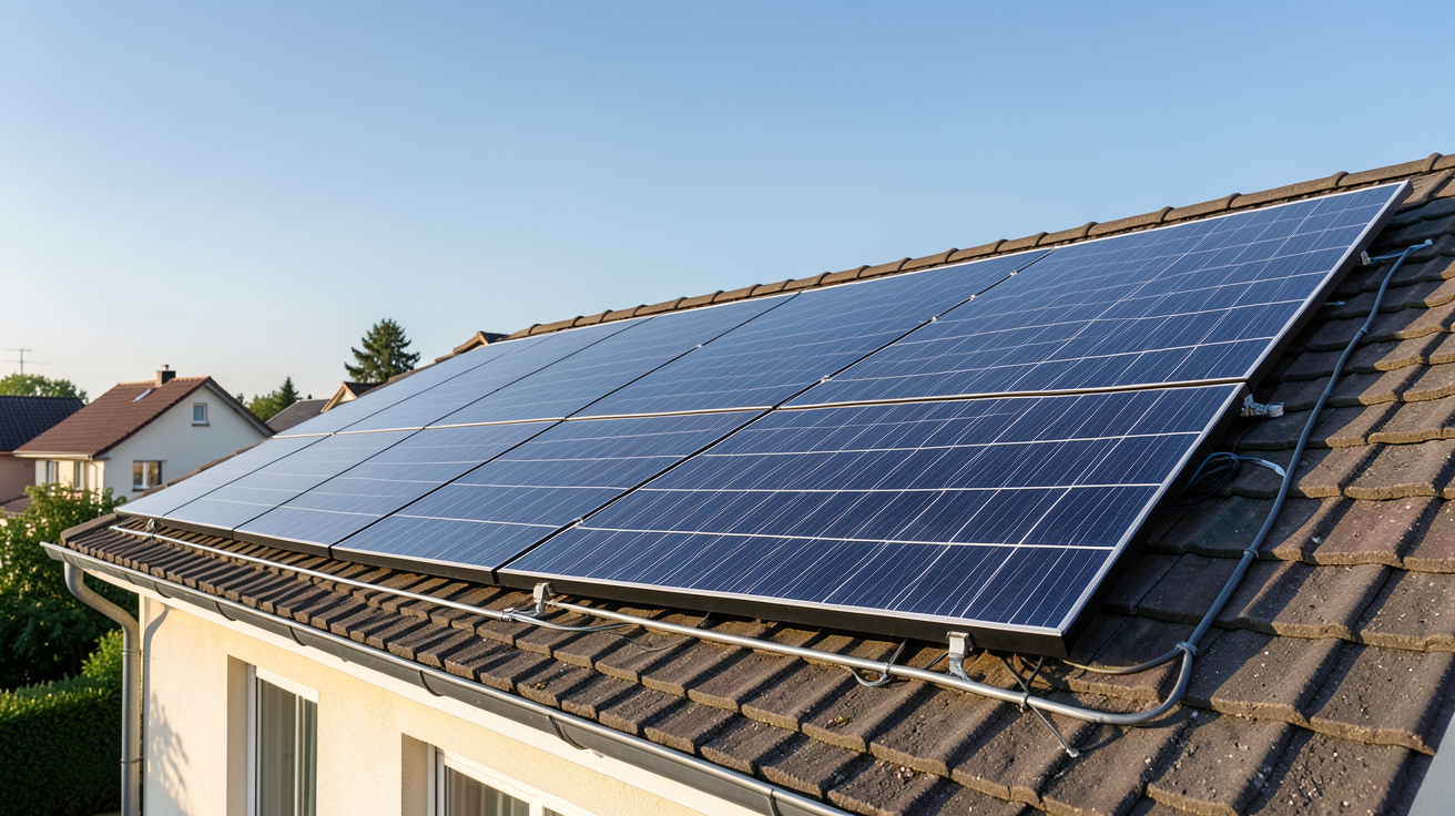 cellules photovoltaïques installées sur le toit d'une maison pour optimiser la production d'énergie solaire