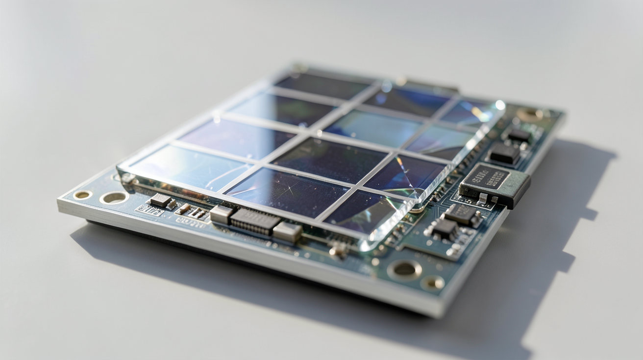 cellules photovoltaïques en silicium monocristallin montrant le fonctionnement et les composants électroniques