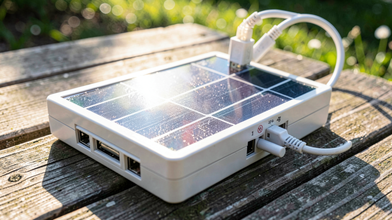 chargeur de piles solaire fonctionnant à l'énergie renouvelable en extérieur