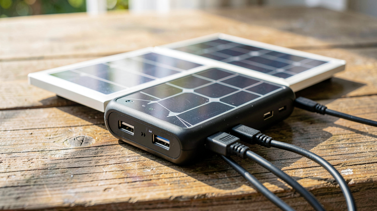 chargeur de portable solaire portable avec panneaux déployés, idéal pour choisir son modèle