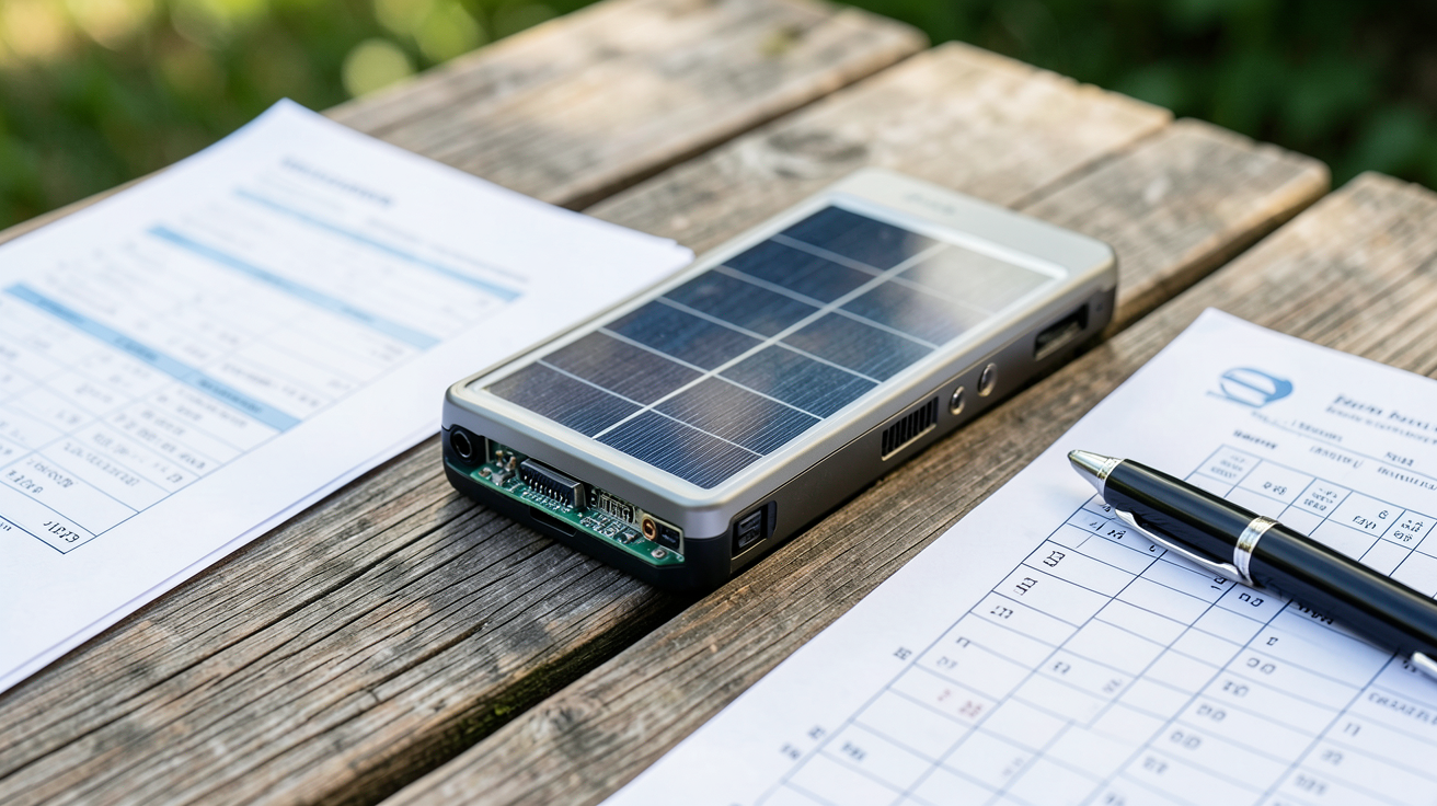 chargeur solaire téléphone portable utilisé pour calculer la capacité nécessaire selon l'usage