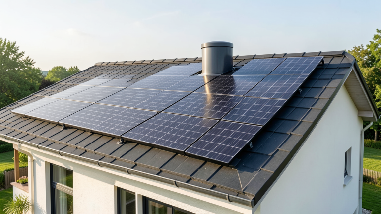 chauffage énergie solaire prix installation sur toit de maison individuelle