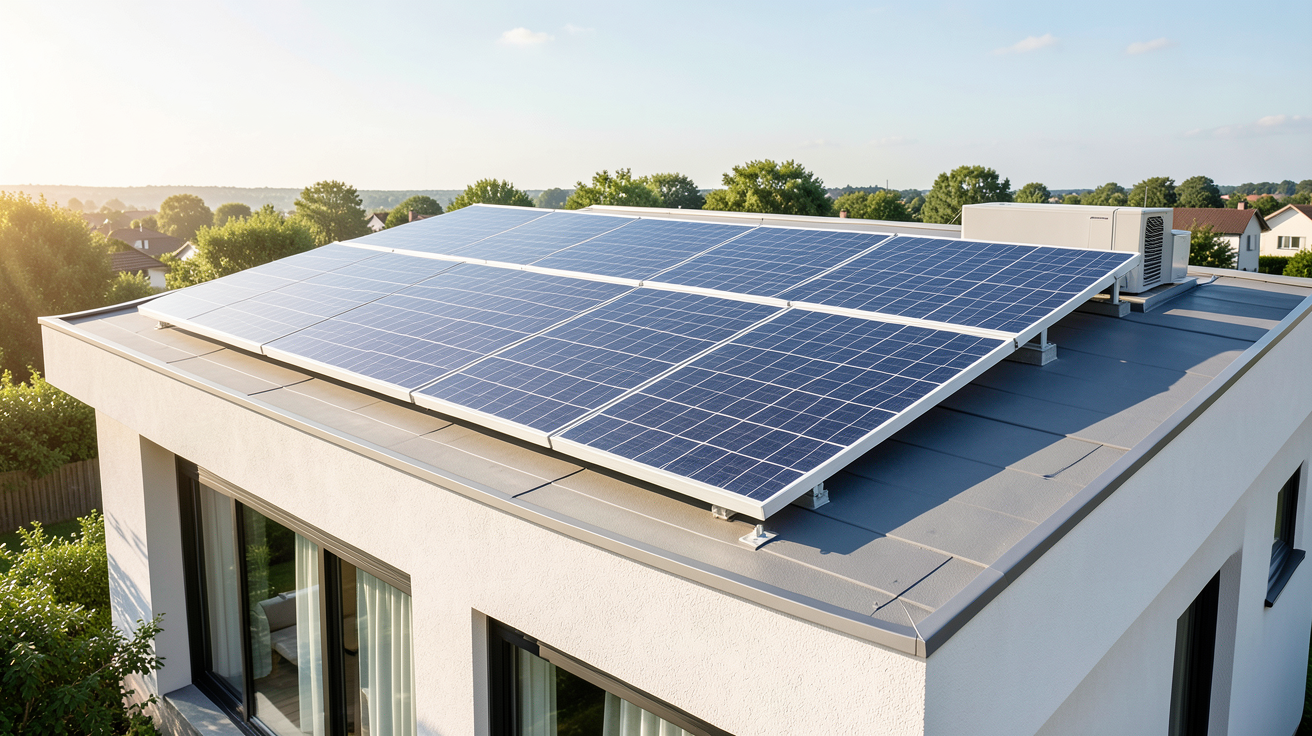chauffage panneau solaire utilisé dans un système aérothermique innovant pour une habitation moderne