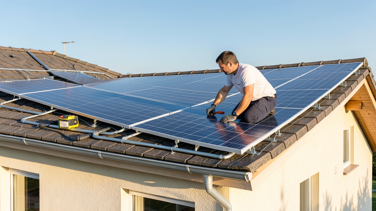 chauffage par panneau solaire : étapes d'installation d'un système solaire thermique sur le toit d'une maison