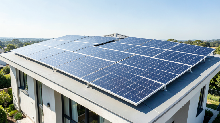 chauffage photovoltaique prix illustré par une installation de panneaux solaires sur une maison moderne