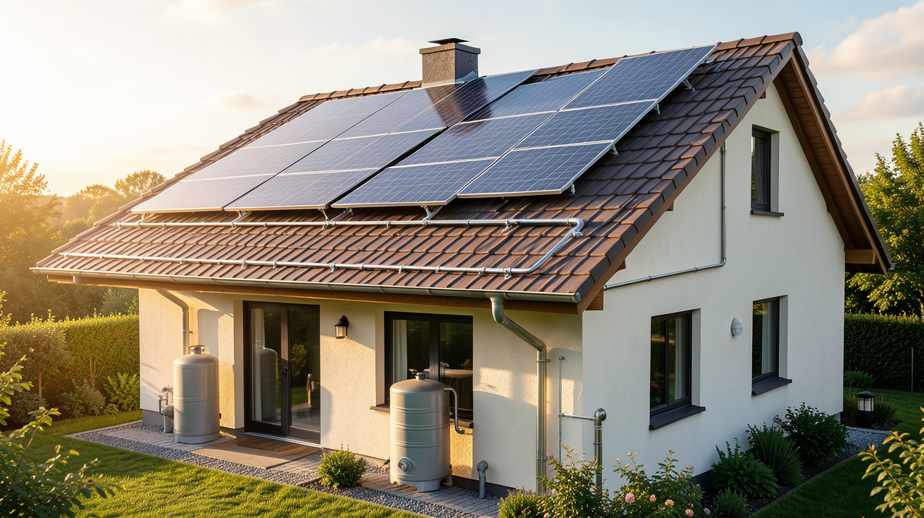 chauffage solaire maison système solaire combiné fonctionnement détaillé avec panneaux thermiques et ballon de stockage