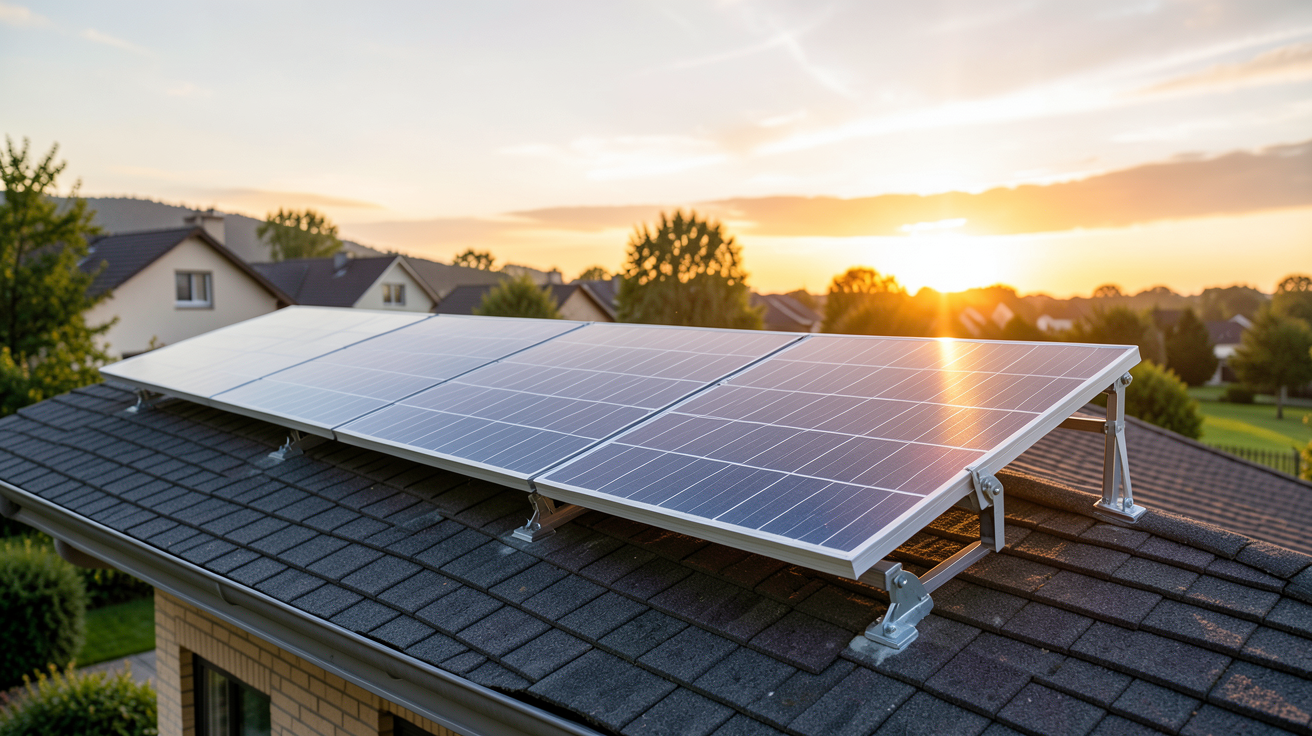 chauffe air solaire installé sur le toit d'une maison individuelle illustrant les avantages écologiques et économiques