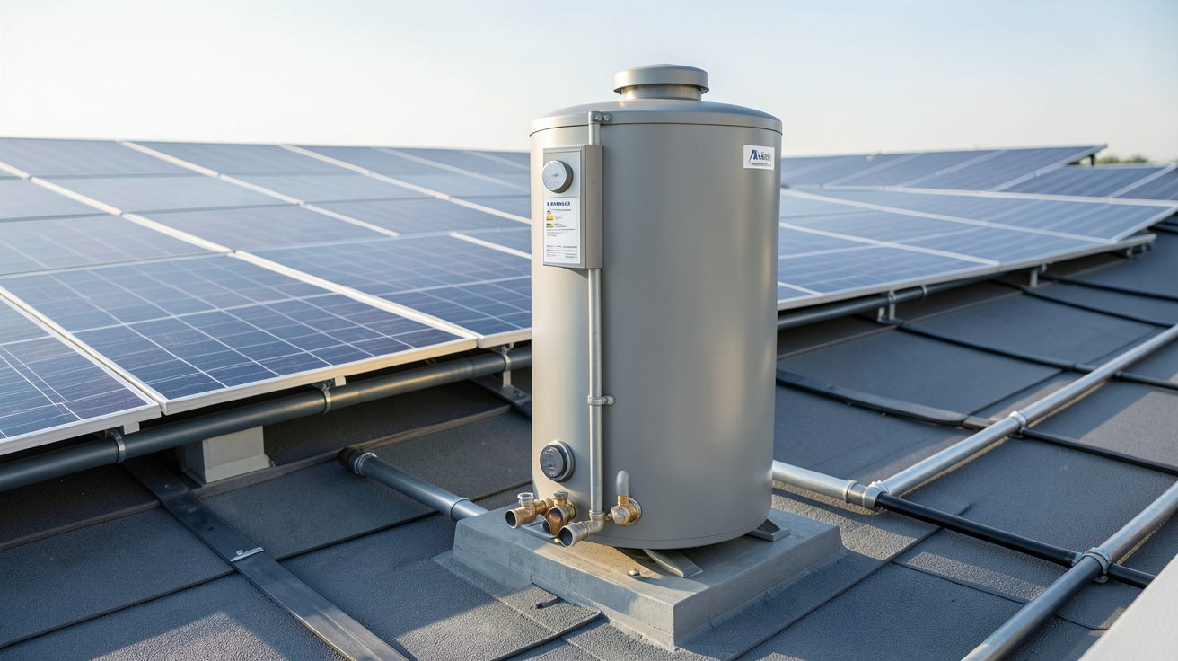 chauffe-eau photovoltaïque installé sur un toit avec panneaux solaires, illustration du coût d'installation en 2026