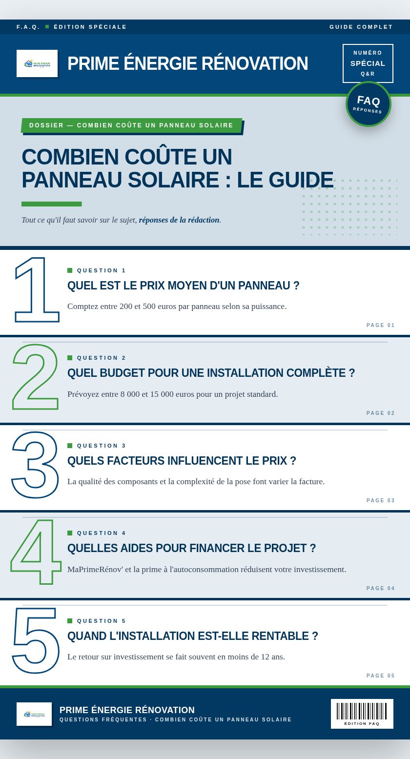 Infographie : Combien coûte un panneau solaire : le guide
