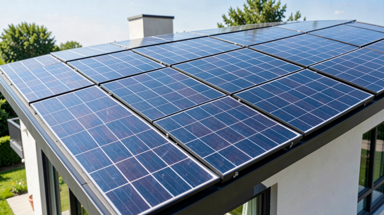 combien coûte un panneau solaire installé sur le toit d'une maison moderne sous le soleil