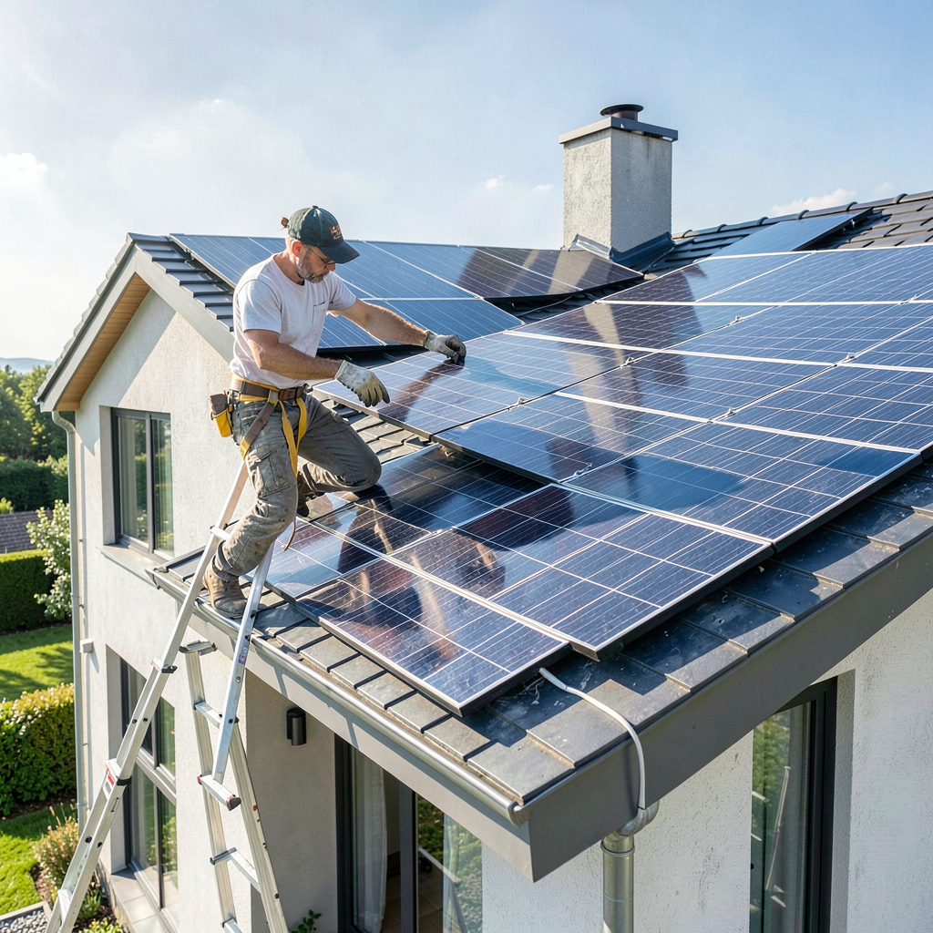 comment installer des panneaux solaires soi-même sur le toit d'une maison résidentielle