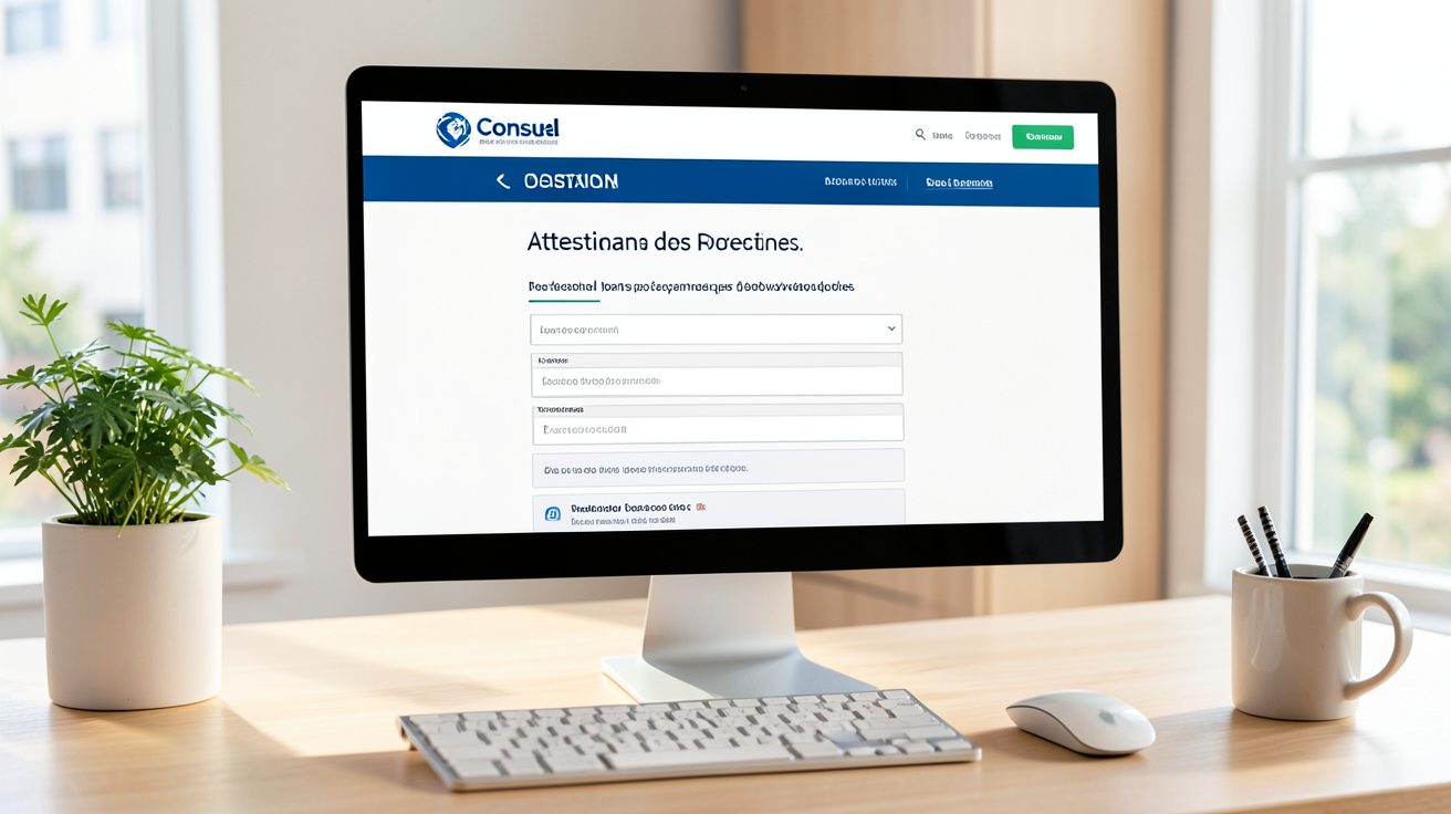consuel panneaux photovoltaïques site officiel attestation en ligne sur écran d'ordinateur