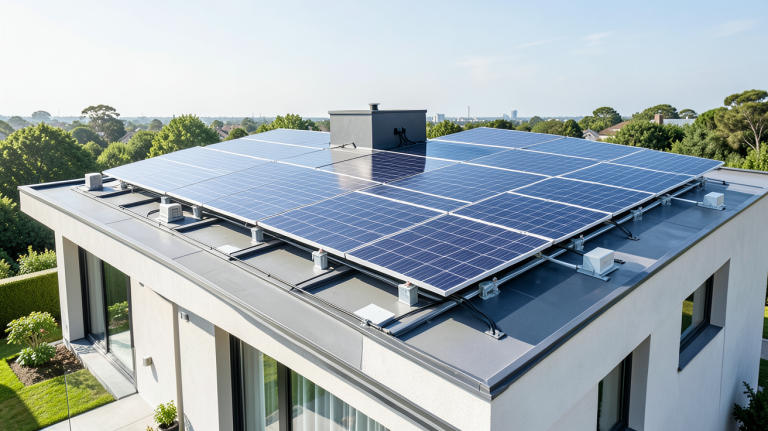 consuel photovoltaïque autoconsommation d'une installation de panneaux solaires résidentiels.